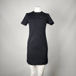 Vintage 60s Cami By Leboff Black Short Sleeve Sheath Dress Size S